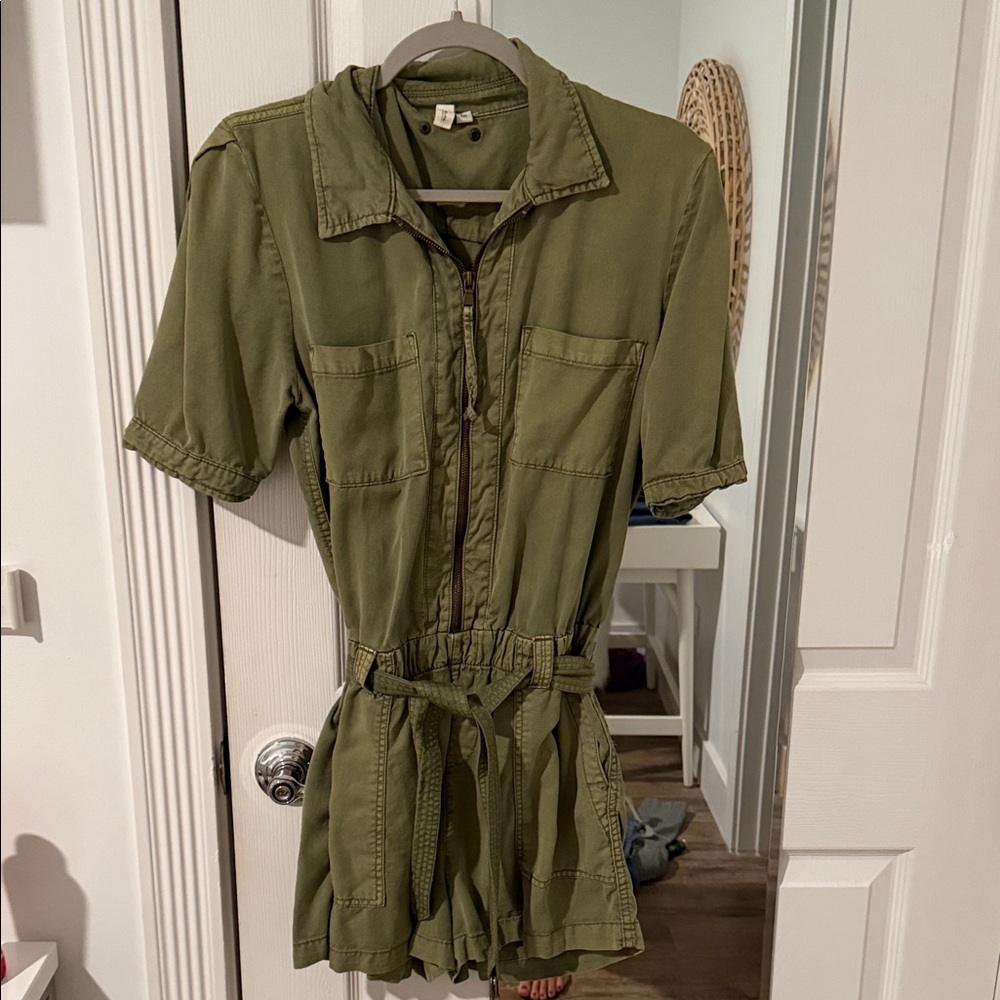 Elan Olive Green Romper